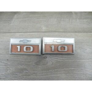 Vintage Chevrolet Chevy C10 Truck Side Fender Emblems Badges Pair Original